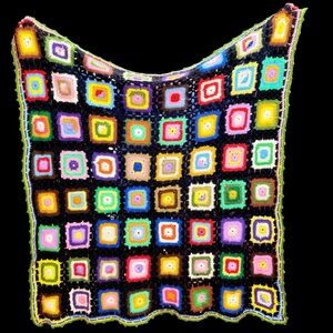 Multicolored afghan crochet throw blanket